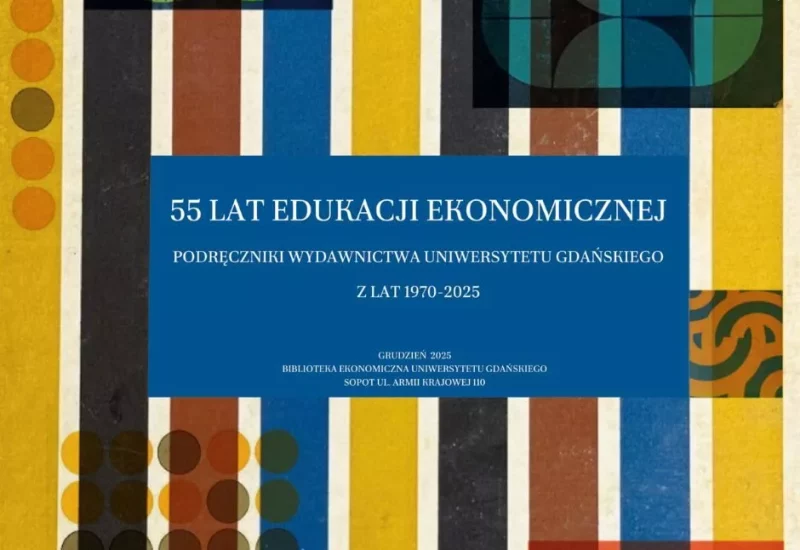 Plakat wystawy podreczników Wydawnictwa Uniwersytetu Gdańskiego w Bibliotece Ekonomicznej